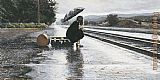 Steve Hanks Leaving in the Rain painting